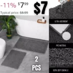 Nulubuu Chenille Extra Soft Bathroom Rug Mat Sets, 2 Piece Extra Absorbent Shaggy and Non Slip Rug