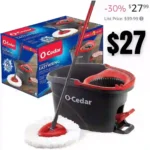 O-Cedar EasyWring Microfiber Spin Mop, Bucket Floor Cleaning System