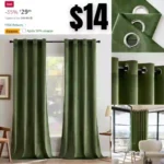 Olive Green Christmas Velvet Curtains 96 Inches Long Blackout Insulated Soundproof Curtain Panels