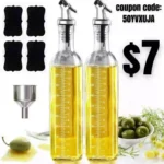 Olive Oil Dispenser 2pcs 17 Oz Oil Dispenser Bottle for Kitchen Olive Oil Bottle Glass Oil and Vinegar Dispenser Set