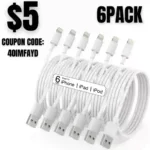 Original 6Pack iPhone Charger Fast Charging Lightning Cable iPhone Charger Cord Compatible iPhone