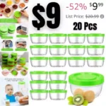 Plastic Food Storage Jars 20 Pcs Small Food Containers Reusable Leak Proof Stackable Freezer Storage