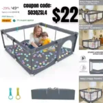 Portable Play Pens for Babies and Toddlers, Sturdy Safety Baby Play Yards with Anti-Slip Base