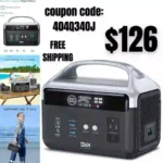 Portable Power Station 300W, 179.2 Wh LiFePO4 Battery Generator, Fast Charging Solar Generator