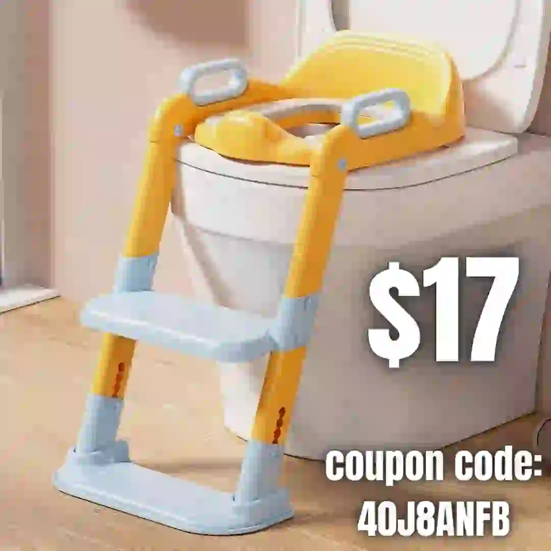 Potty Training Seat with Step Stool Ladder, Toddler Toilet Seat for Kids Boys Girls