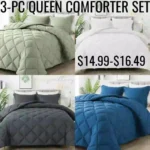 Queen Size Comforter Set with 2 Pillow Shams – Down Alternative Bed Comforters Bedding Sets for All Season
