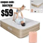 Queen Size Inflatable Mattress with Built-in Pump, 18-Inch Raised Durable Inflatable Mattress