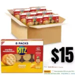 RITZ Cheese Sandwich Crackers, 48 Snack Packs (6 Boxes, 8 Crackers Per Pack)