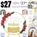 Round Backdrop Arch Stand, Circle Balloon Arch Frame with Base