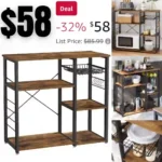 Shintenchi Kitchen Baker’s Rack, Coffee Bar Table Organizer, Kitchen Storage