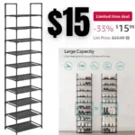 Shoe Rack, 10 Tier Shoe Shelf, Shoe Storage Organizer, Space-Saving