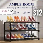 Shoe Rack for Closet – Sturdy Shoe Organizer for Entryway and Front Door Entrance, 3-Tier Shoe Storage for up to 12 Pairs