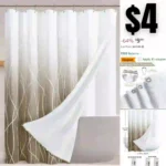 Shower Curtain 84 inches Long Taupe Shower Curtain with Liner Double Layer