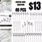 Silverware Set for 8, 40-Piece Spoons and Forks Set, Food-Grade Cutlery Set
