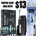 Sonic Electric Toothbrushes for Adults – Rechargeable Electric Toothbrush with Travel Case, 8 Brush Heads and a Holder