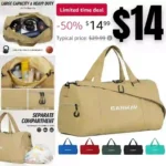 Sports Gym Bag, Travel Duffel bag with Wet Pocket & Shoes Compartment for men women