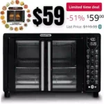 Toaster Oven Air Fryer Combo 17 cooking presets 1700W french door digital air fryer oven 24L capacity accessories