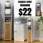 Toilet Paper Holder Stand, Small Bathroom Storage Cabint