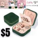 Travel Velvet Jewelry Box with Mirror, Mini Gifts Case for Women Girls