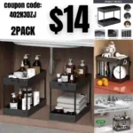 Under Sink Organizer, 2 Tier Under Sink Storage Organizer