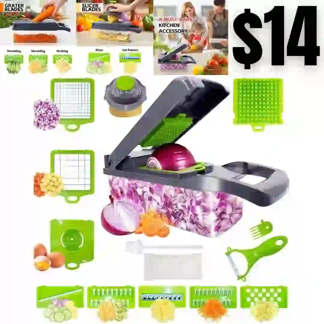 Vegetable Dicer, Onion Chopper, 13 in 1 Professional Vegetable Chopper Slicer for Kitchen