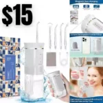 Water Flosser Cordless, Portable Oral Irrigator Water Teeth Cleaner with Mirror