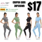 Workout Sets for Women Two Piece Outfits Seamless High Waist Leggings Yoga Crop Tops Athletic Sports Gym Sets