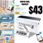 vretti Bluetooth Thermal Label Printer, 4×6 Shipping Label Printer for Shipping Packages & Small Business
