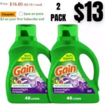2PACK Gain + Aroma Boost Laundry Detergent Liquid Soap, Moonlight Breeze Scent, 45 Loads