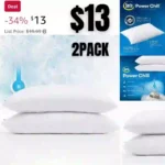 2PACK Serta Power Chill Cooling Pillow Protectors, Stain Resistant and Zippered Pillow Protector