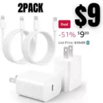2PACK iPhone Charger Fast Charging