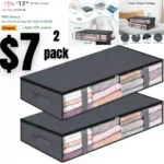 2pack Foldable Storage Bins – Durable Under Bed Containers for Clothing Organization