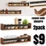 2pack Fun Memories Nursery Book Shelves, Rustic Wood Floating Shelves for Kids with Chalkboard