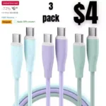 3 Pack 6 FT 60 W USB C Charger Cable