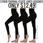 3 Pack Thermal Fleece Lined Leggings Women High Waisted Tummy Control Winter Warm Yoga Pants