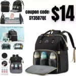 3 in 1 Diaper Bag, Waterproof, Large Capacity Baby Travel Diaper bag Backpack with Changing Pad