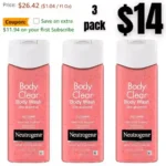 3pack Neutrogena Body Clear Acne Treatment Body Wash with Salicylic Acid Acne Medicine
