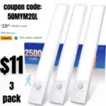 3pack Under Cabinet Lights Cordless, Under Counter Lights for Kitchen, Motion Sensor Closet Lights Indoor