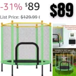 4.5 FT Trampoline for Kids 55 Trampoline with Safty Enclosure Net Indoor&Outdoor