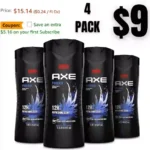 AXE Body Wash Phoenix 4 Count 12h Refreshing Scent Crushed Mint