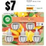 Air Wick Plug in Scented Oil Refill, 5 ct, Fresh Peach and Sweet Nectar