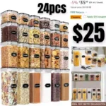 Airtight Food Storage Containers Set with Lids – 24 PCS, BPA Free Kitchen and Pantry Organization
