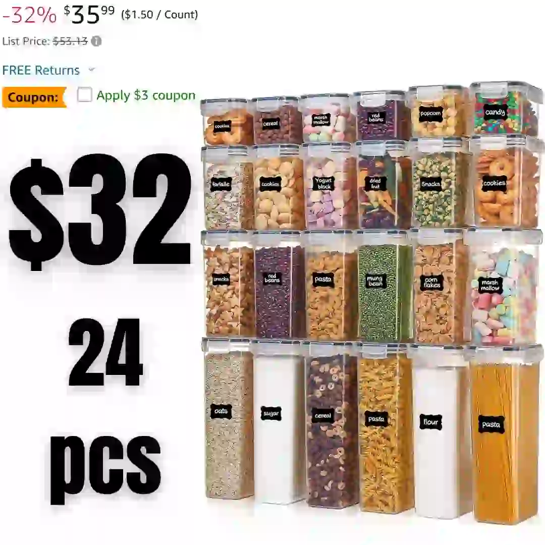 Storeganize Airtight Food Storage Containers With Lids 14pc