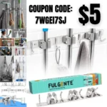 Broom Mop Holder, Wall Mount Storage Cleaning Tools Organizer for Laundry Garage Garden Bath Kitchen