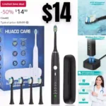 CARE Sonic Electric Toothbrush,5 Modes 3 Intensities with 2 Minutes Timer,One Charge for 90 Days