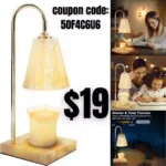 Candle Warmer Lamp, Glass Lamp Candle Warmer with Timer, Electric Candle Lamp Compatible for Scented Candles and GU10 Halogen Bulbs