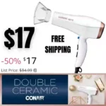 Conair Double Ceramic Hair Dryer, 1875W Hair Dryer with Ionic Conditioning