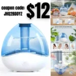 Cool Mist Humidifier, Quiet Air Humidifiers for Bedroom, Desk Humidifiers Essential Oil Diffuser with Removable Water Tank for Baby Nursery and Plants