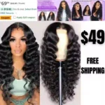 Deep Wave Lace Front Wigs Human Hair 180 Density Glueless Wigs