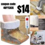 Electric Foot Warmer -Universal Size Heating Pad for Feet,Removable Washable Inner Lining Foot Heater for Bed with 6 Level Heating